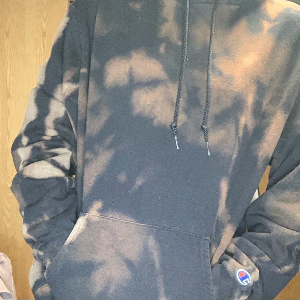 Black tie dye Champion hoodie